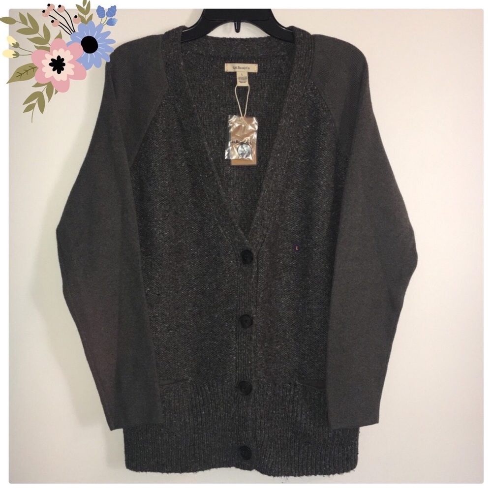 GH BASS Gray Women's Cardigan, Size L